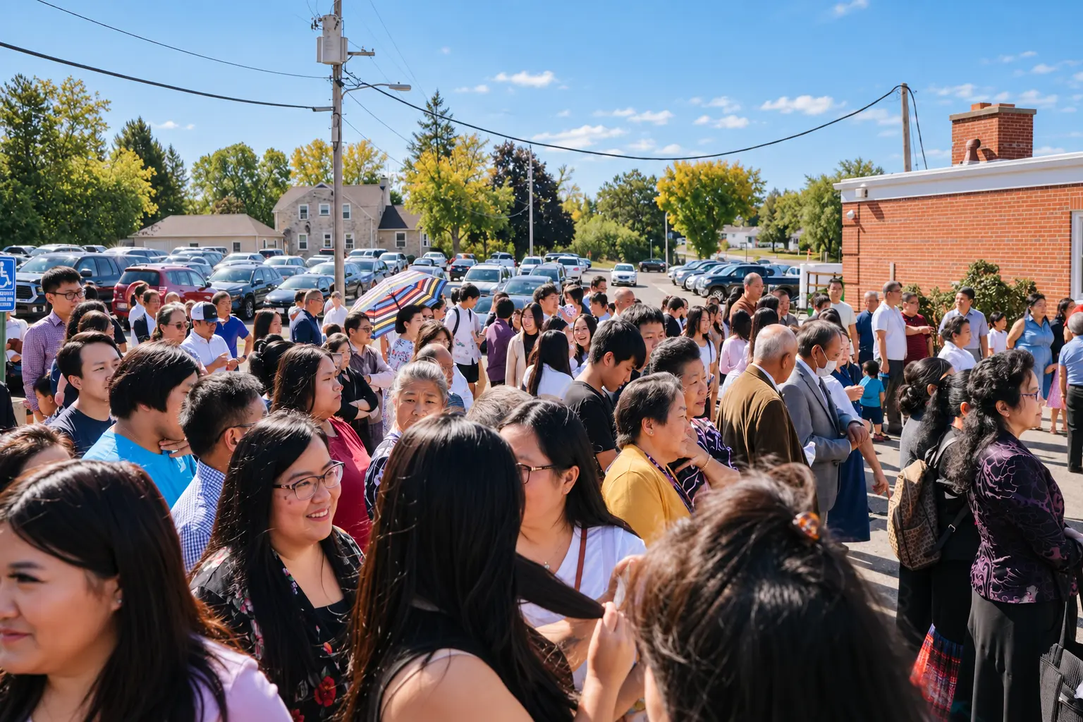 The GHAC church family gathered outside the church