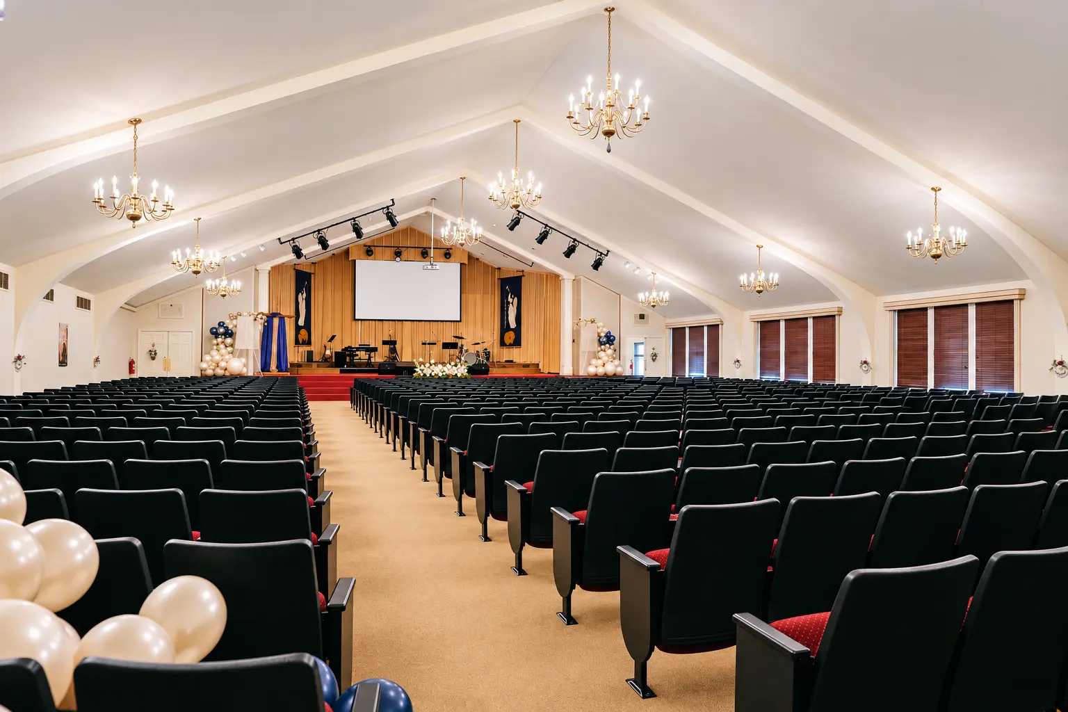 The GHAC sanctuary prepared for worship